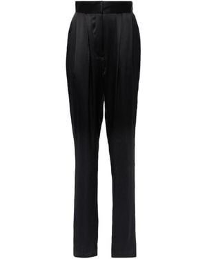TOVE Remi High-Rise Silk Straight Pants - Black