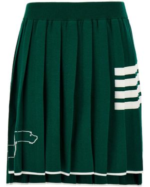 Thom Browne Hector Pleated Mini Skirt - Green