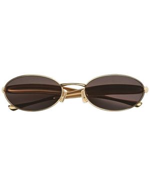 Bottega Veneta Eyewear Sardine Oval Sunglasses - White