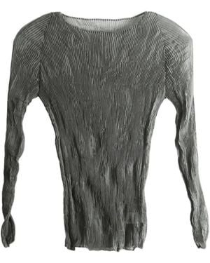 Issey Miyake Pleated T-Shirt - Gray