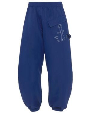 JW Anderson Jw Anderson Anchor Logo Printed Twisted Joggers - Blue