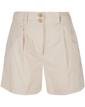 Woolrich Pleat-Detailed Straight Hem Shorts - Natural