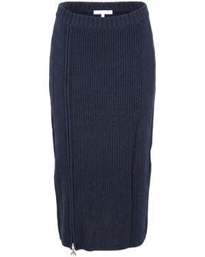 Patrizia Pepe High-Waisted Midi Skirt - Blue