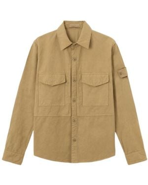 Stone Island Logo Patch Overshirt - Natural