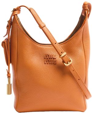 Miu Miu Leather Shoulder Bag - Orange