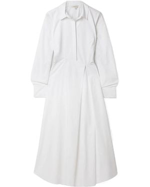 Lafayette 148 New York Draped Cotton-Poplin Midi Shirt Dress - White