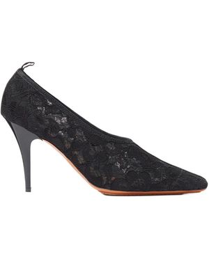 Stella McCartney Square-Toe Lace Stiletto Pumps - Blue