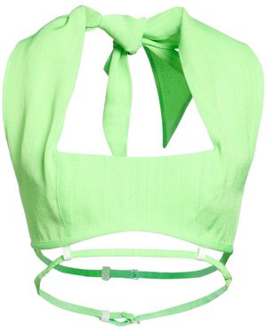 Jacquemus Simple Solid-Color Sleeveless Cropped Top - Green