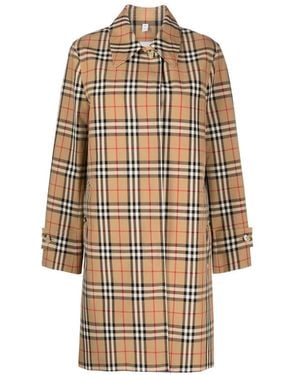 Burberry Check Motif Raincoat - Natural