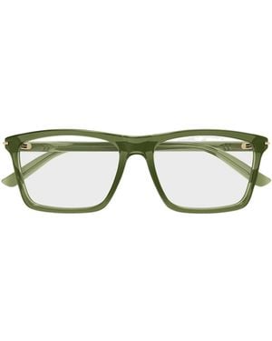 Gucci Eyewear Rectangular Frame Glasses - Metallic