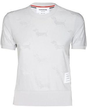 Thom Browne Hector Detailed Crewneck T-Shirt - White