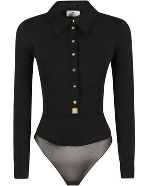 Elisabetta Franchi Long-Sleeve Bodysuit - Black