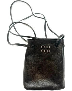 Miu Miu Logo Shoulder Bag - Black