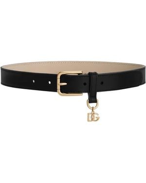 Dolce & Gabbana Charm-Detail Buckle Belt - White