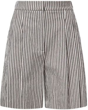 Ottod'Ame Ottod'Ame Striped Tailored Shorts - Grey