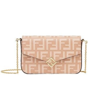 Fendi Ff Diamonds Wallet On Chain Bag - Pink