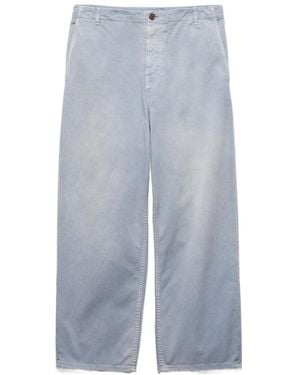 Prada Logo-Patch Chino Pants - Blue