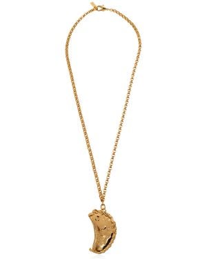 Moschino Sculptural Pendant Necklace - Metallic