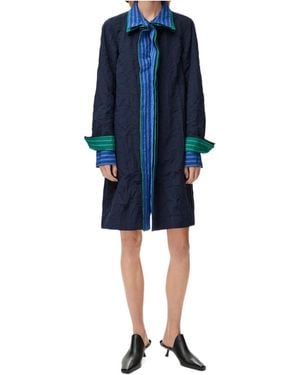 Loewe Crinkled-Effect Ruffled Mini Dress - Blue