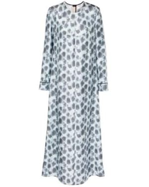 Marni Printed Silk Maxi Dress - Blue