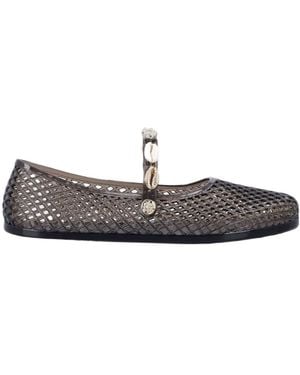 Ancient Greek Sandals Iro Shells Mesh Ballet Flats - Black