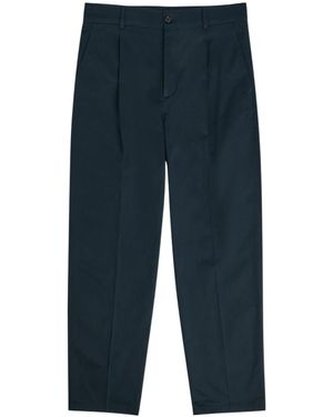 Valentino Logo-Embroidered Twill Chino Pants - Blue