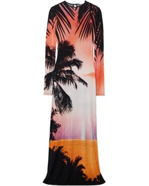 Rabanne Rabanne Thunderstorm-Printed Maxi Dress - Red