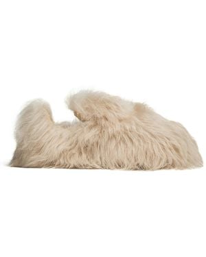 Moncler Snug Shearling Flats - Natural