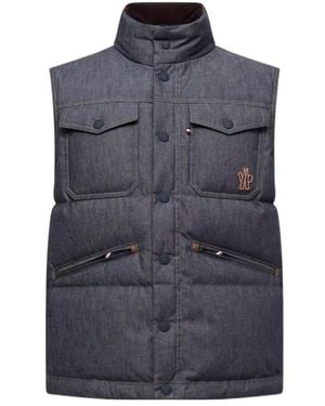 Moncler Grenoble Krachan Down Denim Vest - Blue