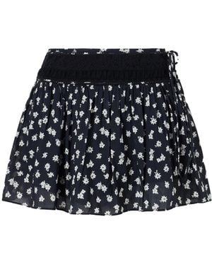 Posse Floral Lace-Trimmed Midi Skirt - Black