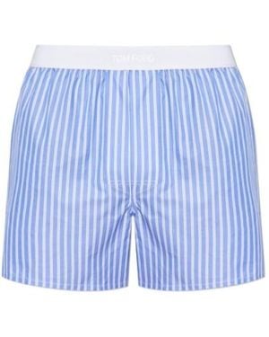 Tom Ford Vertical-Stripe Boxer Shorts - Blue