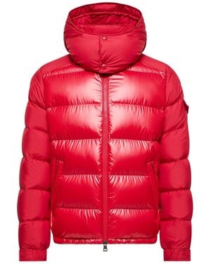 Moncler Maya Hooded Short Down Jacket - Red