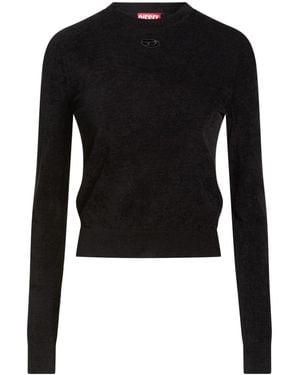 DIESEL Simple Color Knitted Sweater - Black