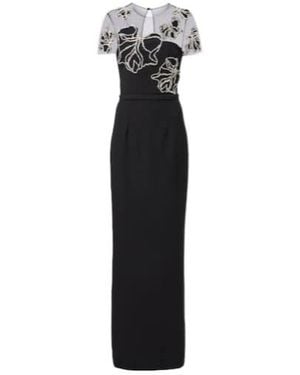 Safiyaa Embellished Crêpe Gown - Black