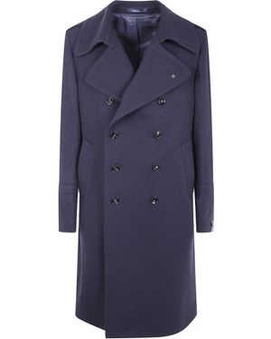 Tagliatore Long-Sleeved Coat - Blue