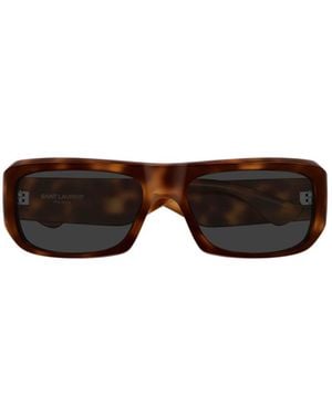 Saint Laurent Rectangle-Frame Sunglasses - Multicolour