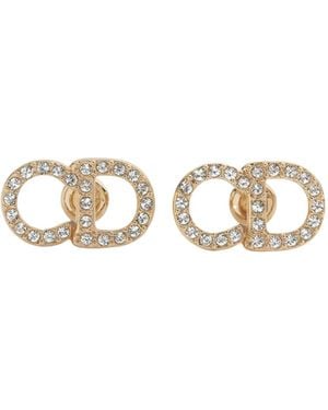 Dior Cd Signature Stud Earrings - White