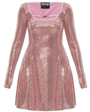 Versace Jeans Couture Sequin-Embellished Mini Dress - Pink