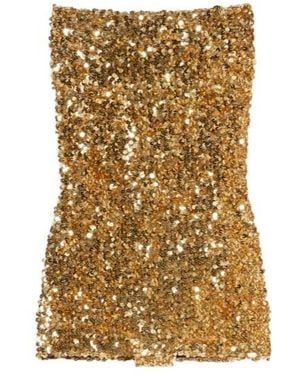 Gucci Embroidered Sequin Elastic Fabric Jumpsuit - Metallic