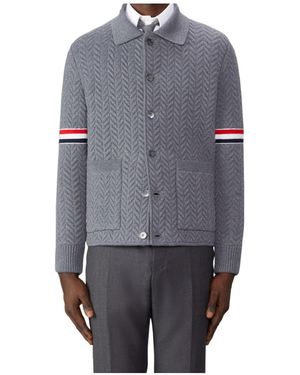 Thom Browne Herringbone-Quited Work Jacket - Grey