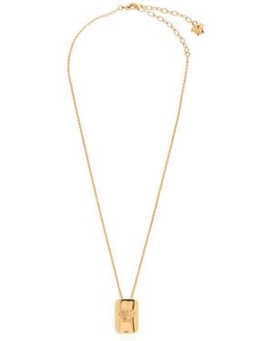 Versace Medusa-Plaque Necklace - White