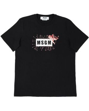 MSGM Logo Short-Sleeved T-Shirt - Black