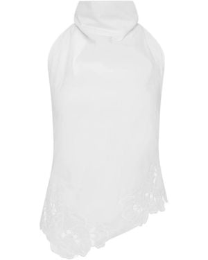 SIR. Broderie-Anglaise Halterneck Blouse - White