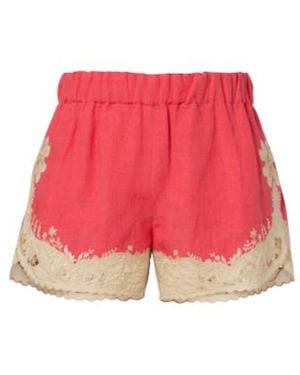Valentino Embroidered Linen Shorts