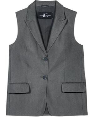 Luisa Cerano Gabardine Blazer Vest - Grey