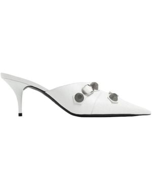 Balenciaga Cagole Pointed Toe Mules - White