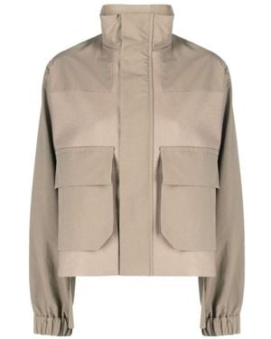 Sacai Pleated Panelled Jacket - Natural