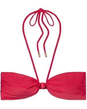 Cult Gaia Euphrasia Embellished Halterneck Bikini Top - Red