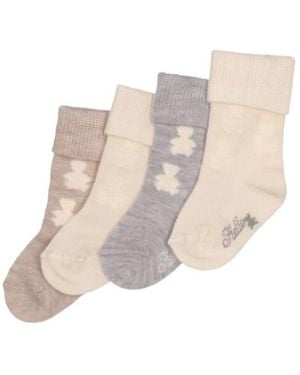 Brunello Cucinelli Set Of 4 Pairs Of Cashmere Baby Socks - White