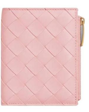 Bottega Veneta Intrecciato Small Bi-Fold Wallet - Pink
